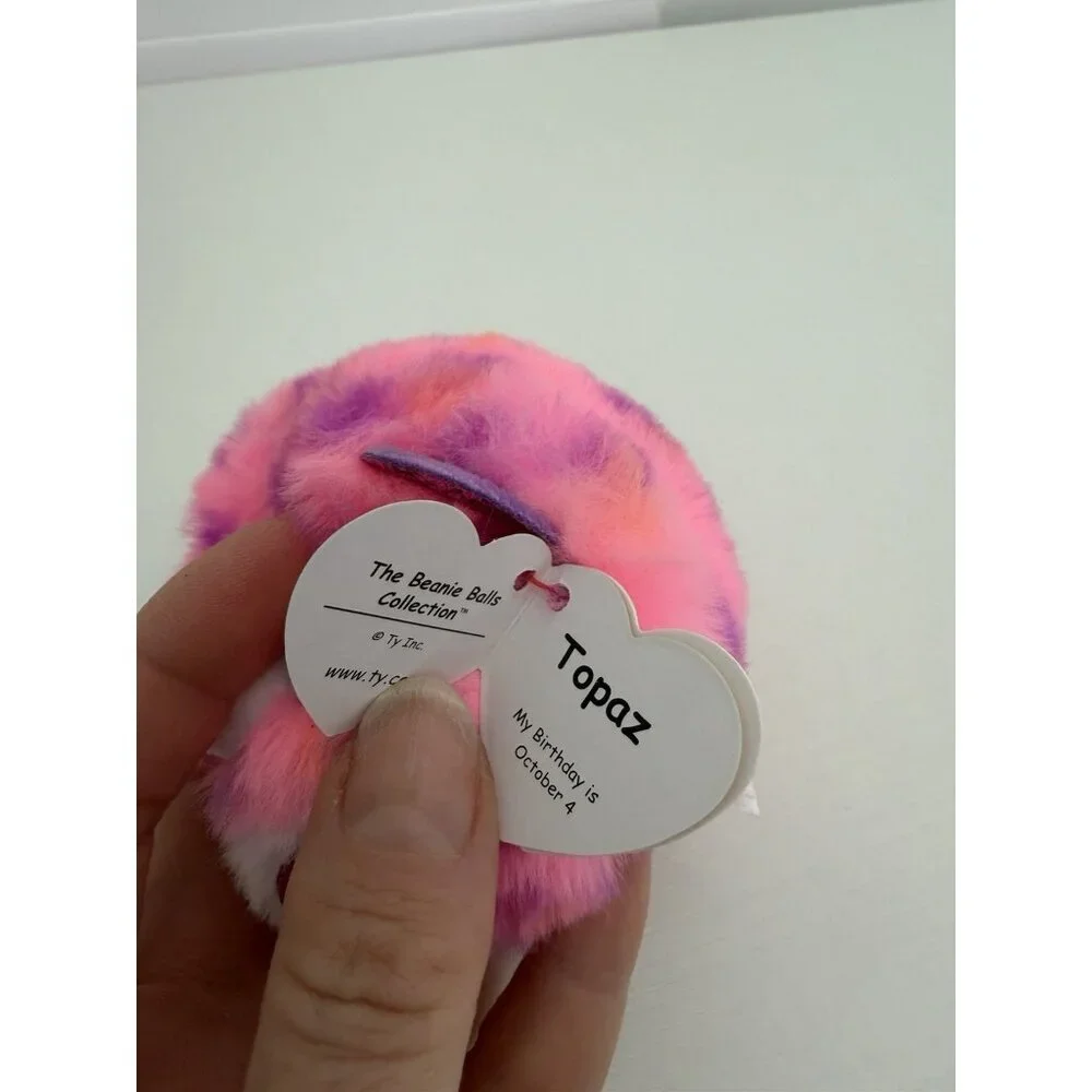 Ty Puffies (Beanie Balls) Plush - TOPAZ the Pink Leopard 2023 New